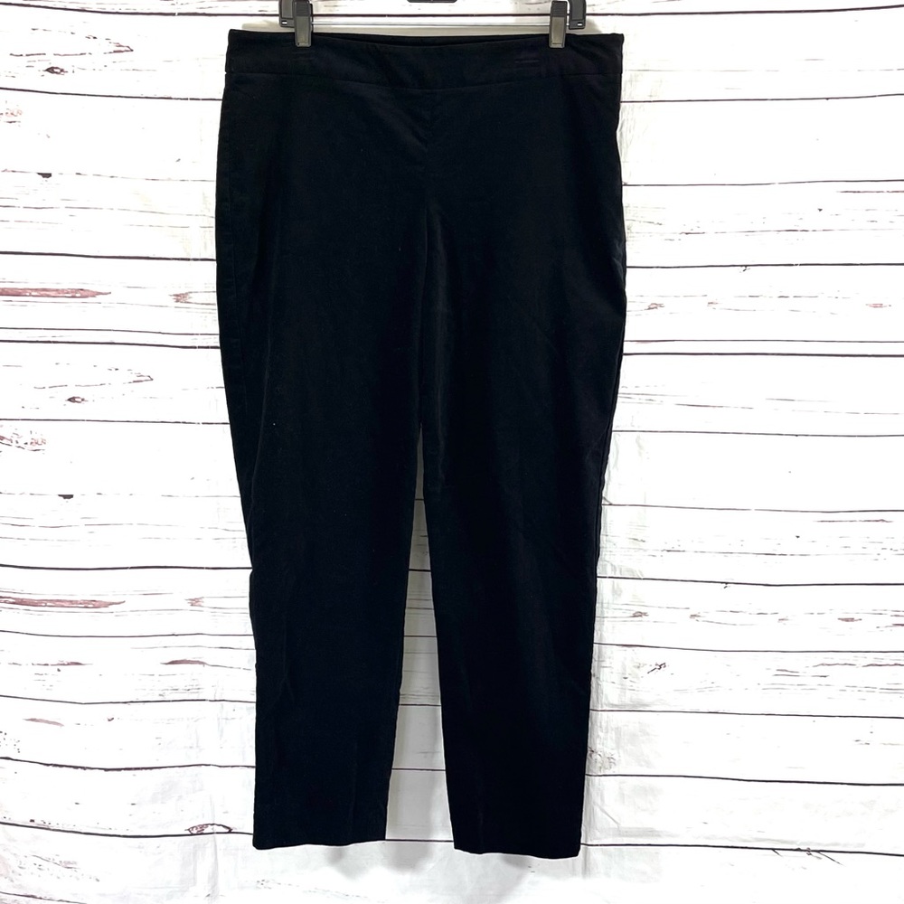 Talbots Velvet Pants Curvy Women’s‎ Size 14 Straight Leg Black .